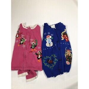 VTG Bonnie Jean / Tiara Girls Christmas Cardigan Holiday Sweater Knit Girl 8/10